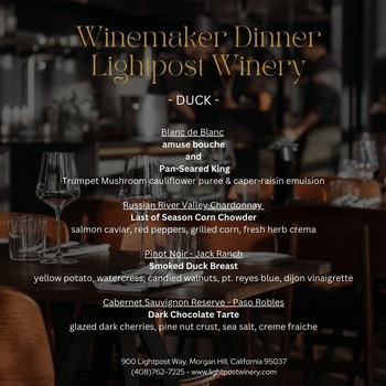 A NIGHT TO WINE AND DINE AT OUR WINERY